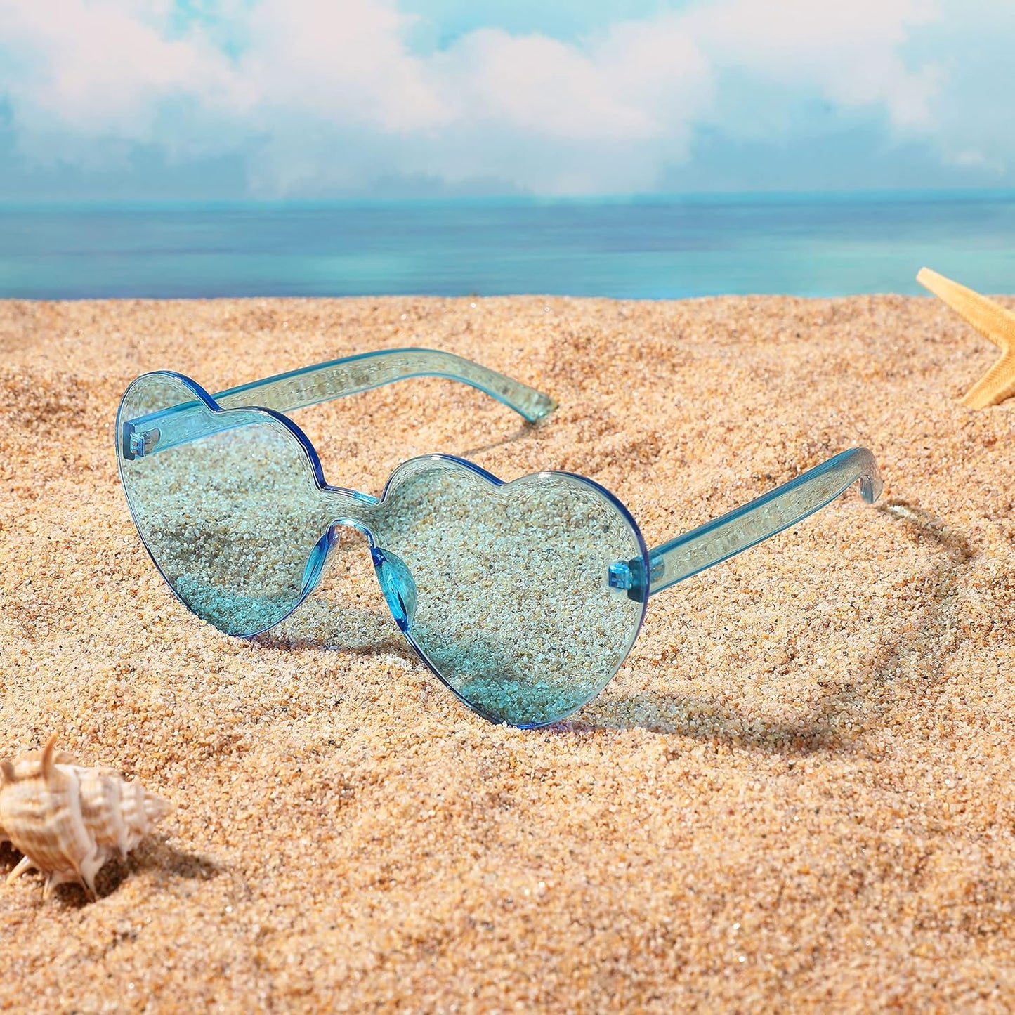 商品图片 28 | B07BLKHDRH | FEISEDY Thick Heart Sunglasses Rimless Heart Shaped Sun Glasses Women Fashion Love Glasses B2419