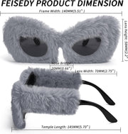 ÉÌƷͼƬ 129 | B09PN9V5N6 | FEISEDY Sunglasses Women Plush Fuzzy Soft Velvet Party Masquerade B2877