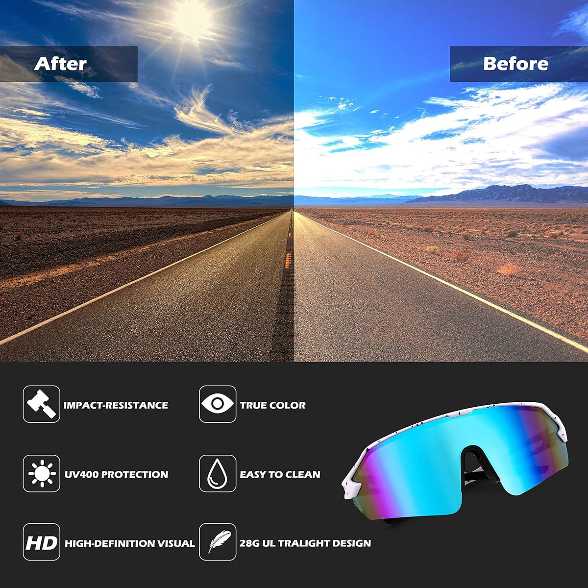 ÉÌƷͼƬ 34 | B0BQLPB8JV | FEISEDY Sports Sunglasses for Men and Women, UV400 Protection Outdoor Cycling Driving Fishing Glasses B2987