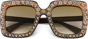ÉÌƷͼƬ 63 | B077GMJCV8 | FEISEDY Women Sparkling Crystal Sunglasses Oversized Square Thick Frame B2283