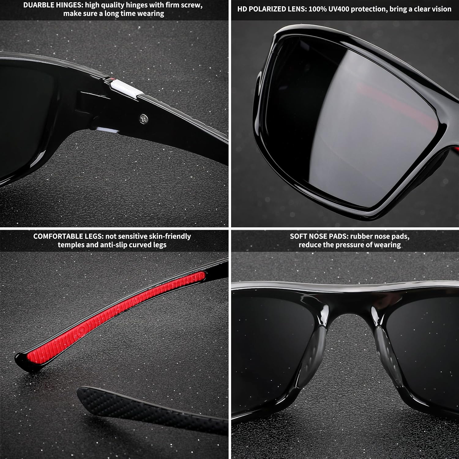 商品图片 35 | B09CT4VMCM | FEISEDY Classic Men Polarized Sports Sunglasses Night Driving Yellow Lenses Cycling Fishing Driving Glasses B2674