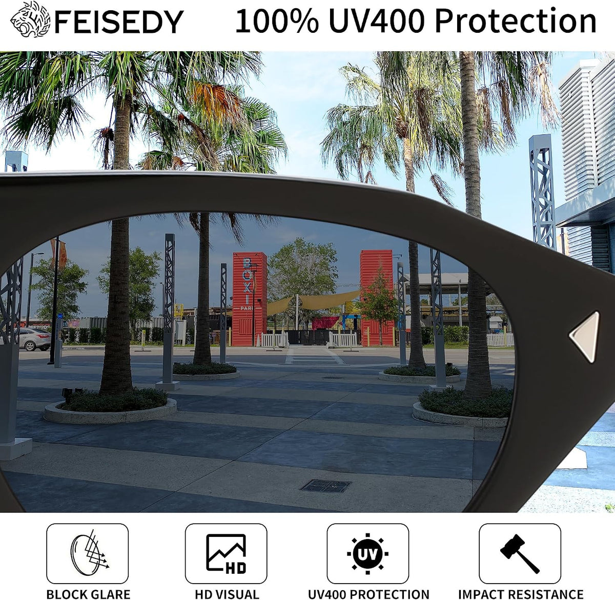 ÉÌƷͼƬ 6 | B0GSYML7HF | FEISEDY Retro Oval Cat Eye Sunglasses for Women Men B0411