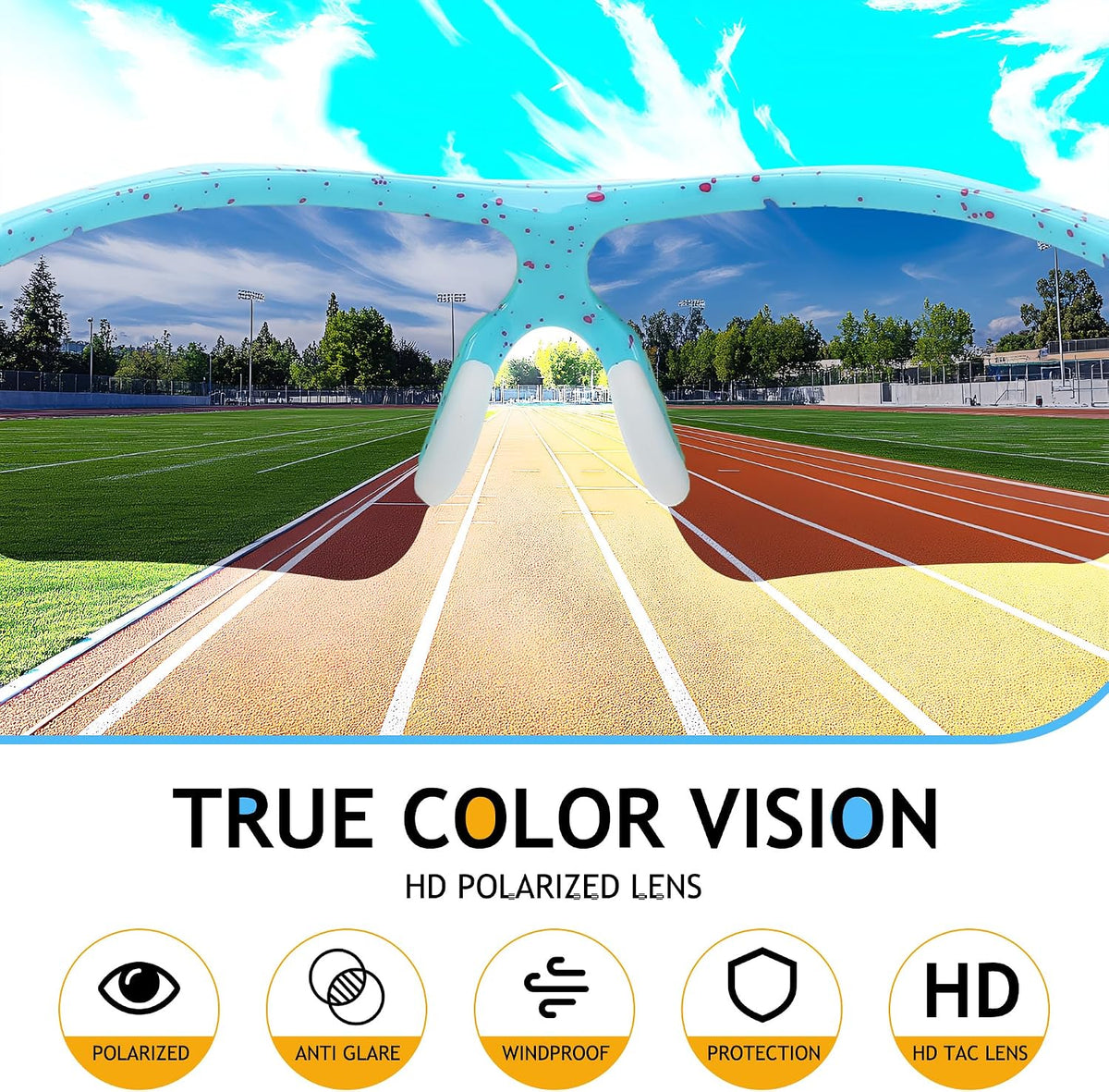 ÉÌƷͼƬ 158 | B07JZ18KMZ | FEISEDY Kids Polarized Sports Sunglasses, TR90 UV400 Baseball Cycling
