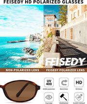 ÉÌƷͼƬ 9 | B0GY44LNSR | FEISEDY Retro Polarized Oval Sunglasses Women Men UV400 Protection B0447