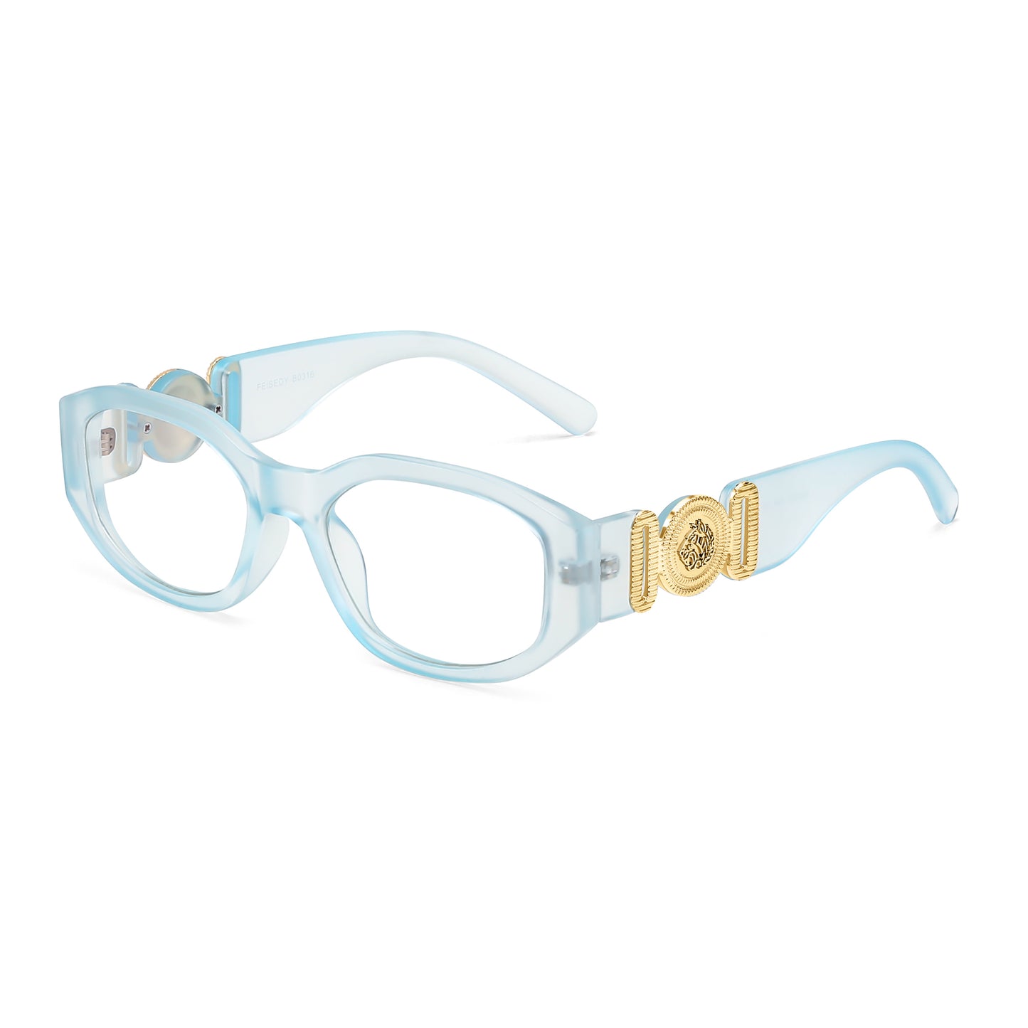 FEISEDY Retro Trendy Blue Light Glasses Women Men Vintage 90s Small Narrow Square Eyeglasses B0316
