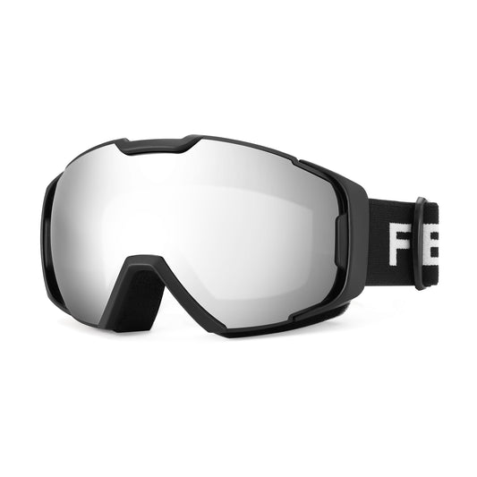 FEISEDY Ski Goggles, OTG Snow Sport Goggles for Adult Youth, Anti-Fog UV400 Protection Bendable Dual-Lenses B2961