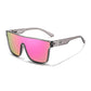 FEISEDY Fashion Flat Top Sunglasses Oversized Square Shades Women Men UV400 B2996