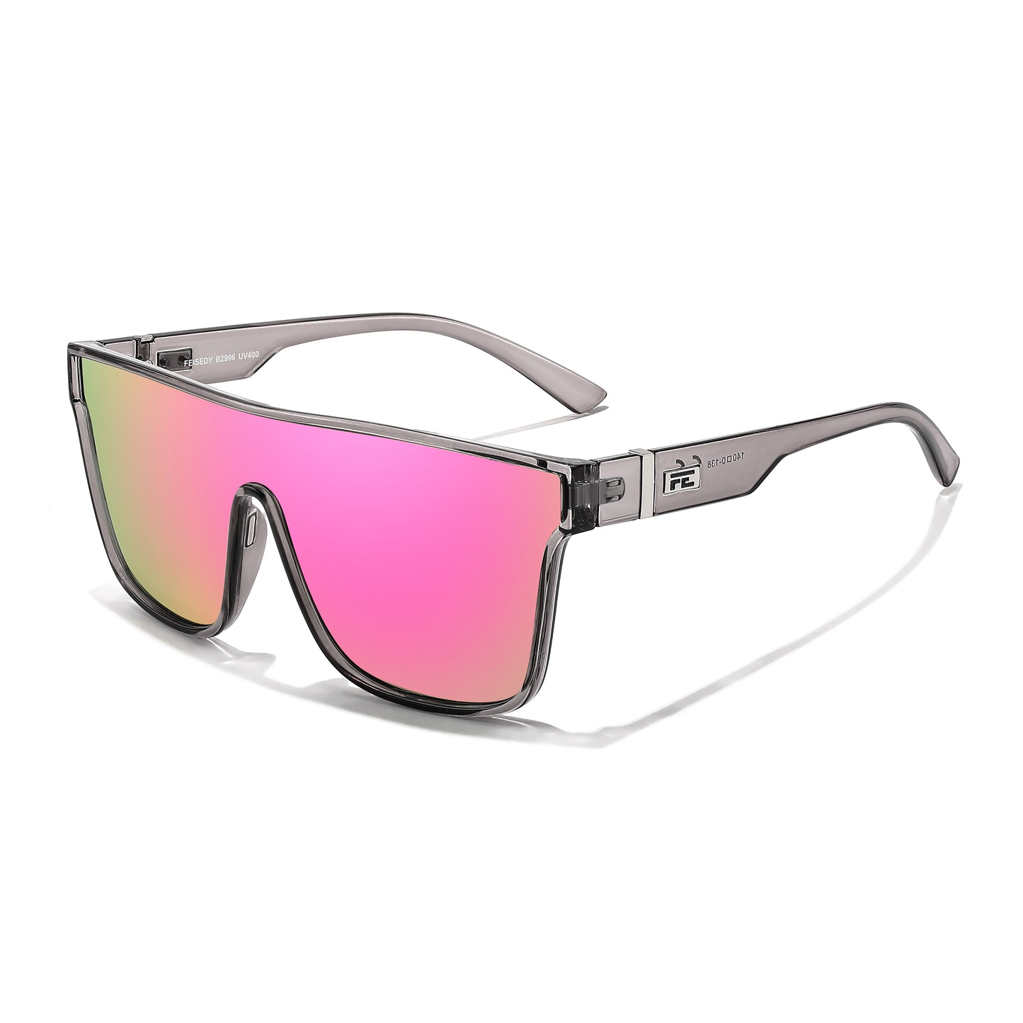 FEISEDY Fashion Flat Top Sunglasses Oversized Square Shades Women Men UV400 B2996