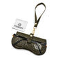 FEISEDY Soft Crocodile Textured Leather Sunglass Bag, Portable Glasses Pouch With Button Clip Wrist Strap B0366