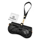 FEISEDY Soft Crocodile Textured Leather Sunglass Bag, Portable Glasses Pouch With Button Clip Wrist Strap B0366